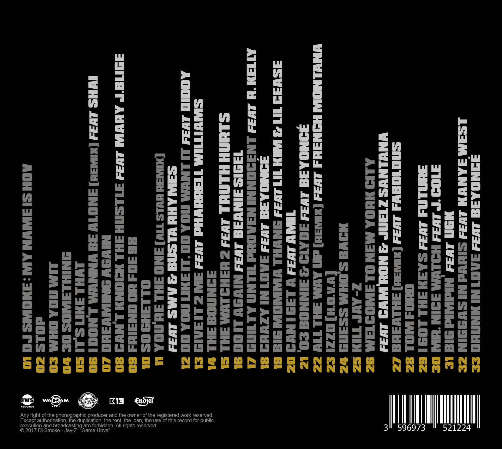 CD Digipack Game Hova – Jay-Z, Beyoncé, Kanye West | DJ Smoke
